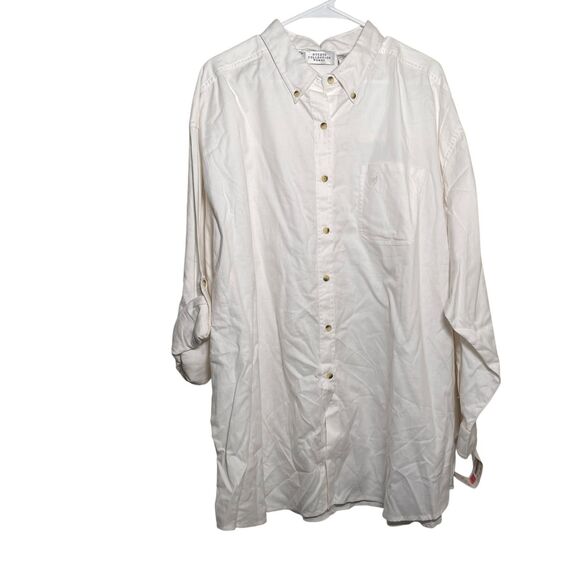 Studio Collection Blouse Women's 24W Cream Button Up 3/4 Sleeve Top Shirt NWT - Picture 1 of 9